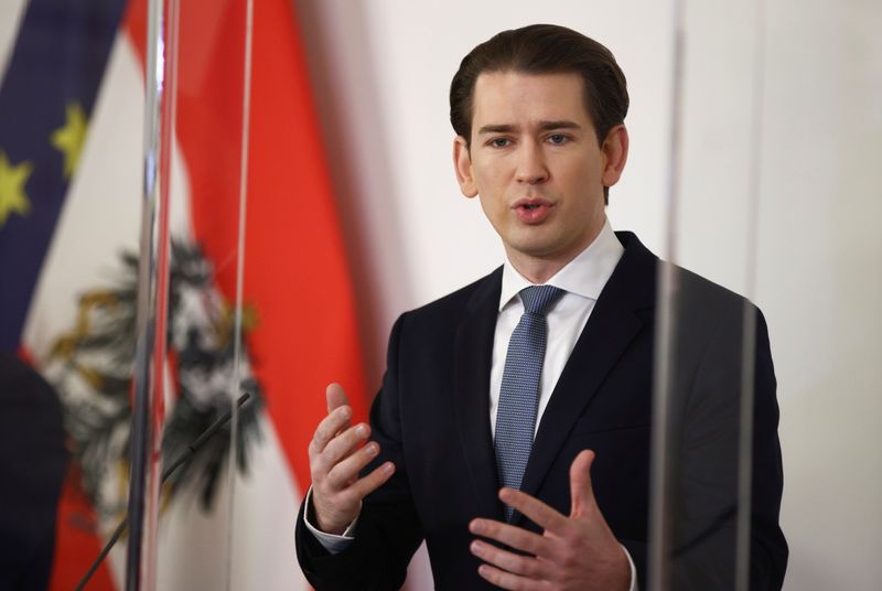Austria’s Chancellor Kurz holds a news conference about COVID-19 restrictions,