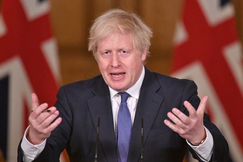 British PM Johnson holds media briefing on coronavirus pandemic in