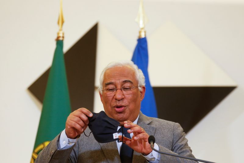 Portugal’s Prime Minister Antonio Costa holds a news conference at