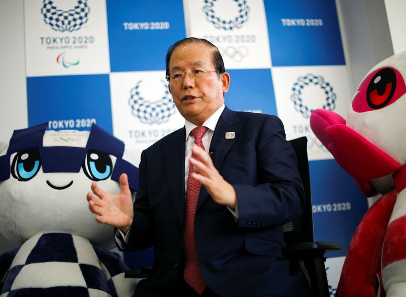 Toshiro Muto, Tokyo 2020 Organizing Committee CEO, speaks during an