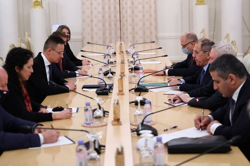 Russian Foreign Minister Lavrov meets his Hungarian counterpart Szijjarto in