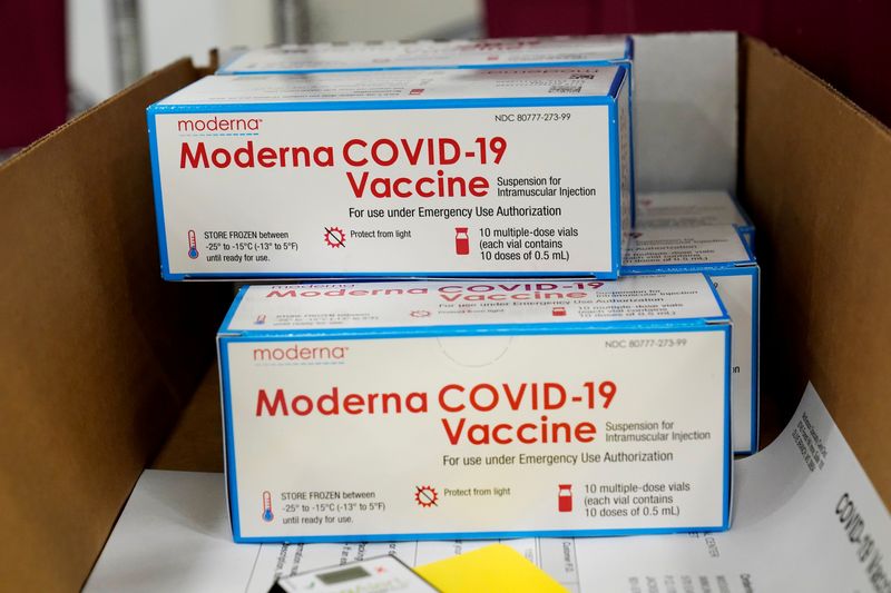 FILE PHOTO: Moderna’s COVID-19 vaccine at the McKesson distribution center