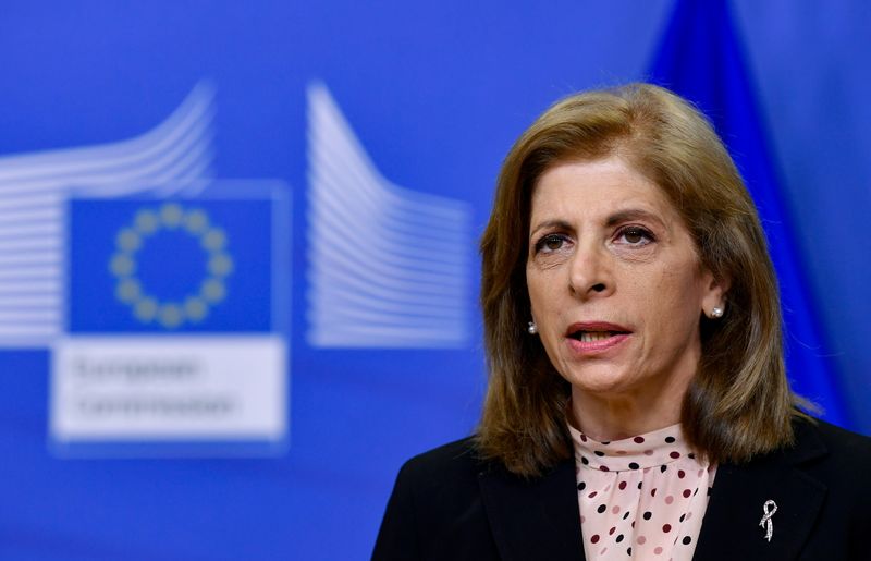 European Union commissioner for Health, Stella Kyriakides, gives a news