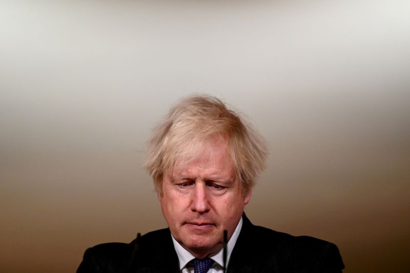 FILE PHOTO: British PM Johnson leads COVID-19 news conference in