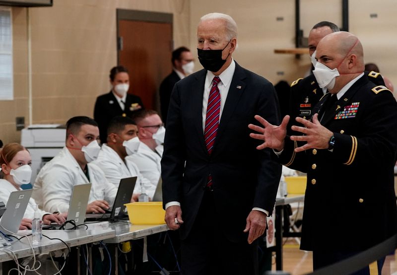 FILE PHOTO: U.S. President Joe Biden visits Walter Reed National
