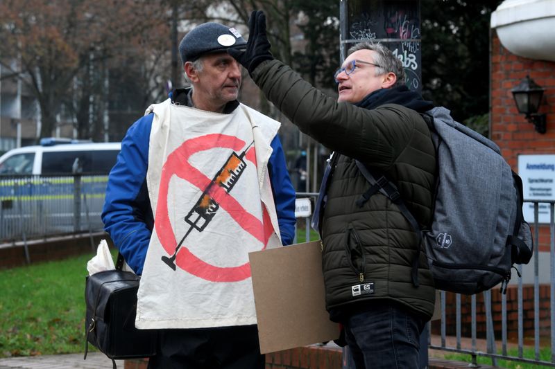 FILE PHOTO: Coronavirus skeptics protest against government restrictions, in Bremen