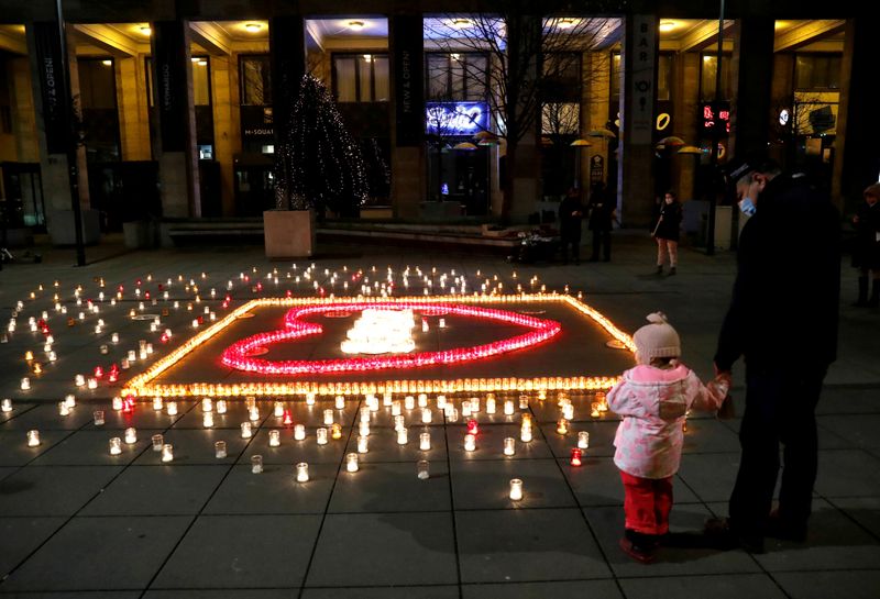 FILE PHOTO: Candles are lit in memory of Hungary’s coronavirus