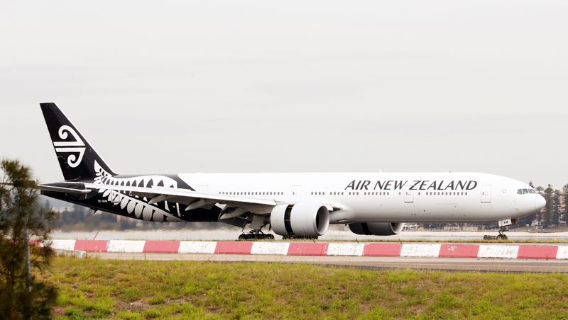 FILE PHOTO: An Air New Zealand Boeing 777 plane taxis