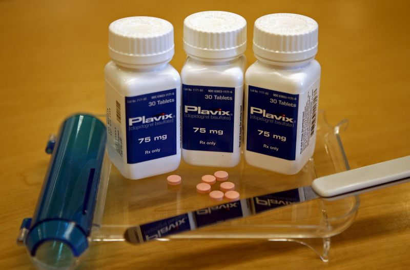 FILE PHOTO:  Bottles of Plavix shown on display at