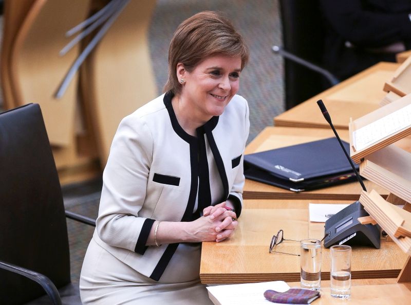 Scotland’s First Minister Nicola Sturgeon attends the First Minister’s Questions