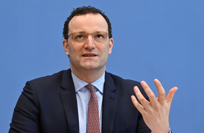 German Health Minister Jens Spahn holds a news conference on