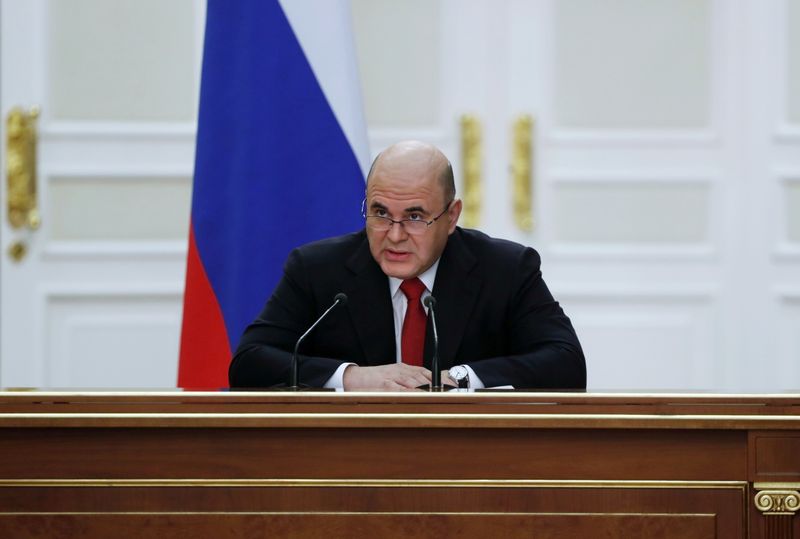 Russian Prime Minister Mikhail Mishustin chairs a meeting in Moscow