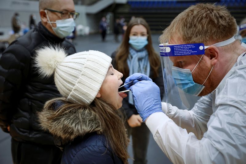 Citizens are tested for coronavirus disease (COVID-19) at Arena Nord