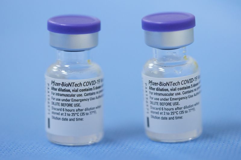 FILE PHOTO: FILE PHOTO: Vials of the Pfizer-BioNTech vaccine against