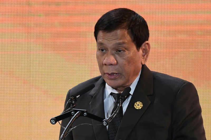 FILE PHOTO: Philippine President Rodrigo Duterte speaks during the APEC