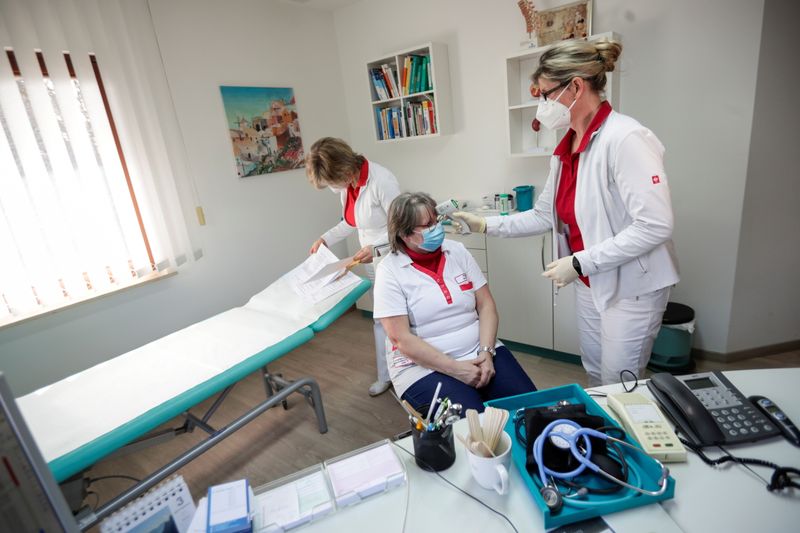 FILE PHOTO: COVID-19 vaccinations in Senftenberg