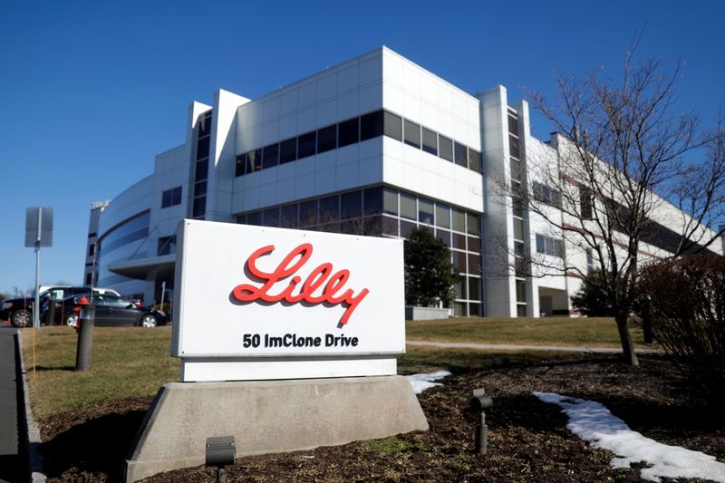 An Eli Lilly and Company pharmaceutical manufacturing plant is pictured
