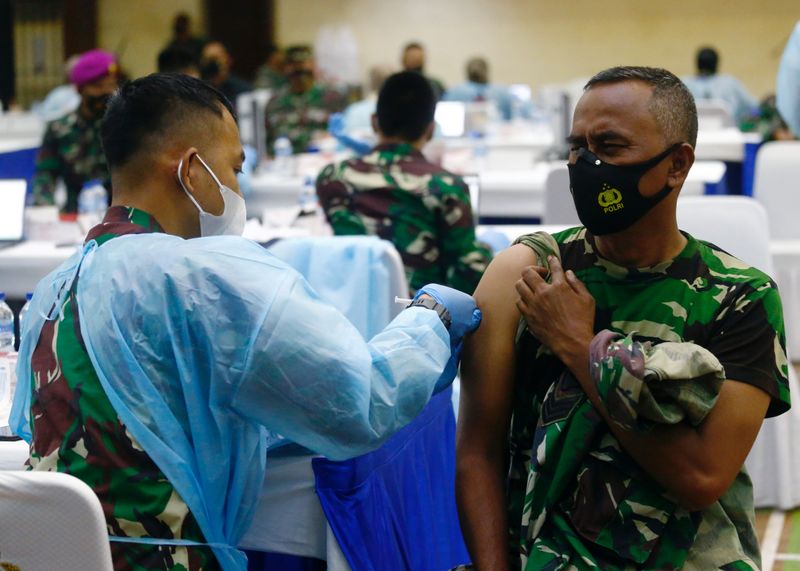 FILE PHOTO: COVID-19 mass vaccination program in Jakarta