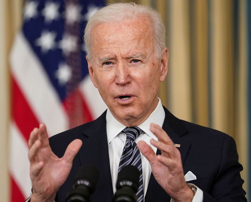U.S. President Biden discusses implementation of American Rescue Plan at
