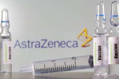 FILE PHOTO: A test tube labelled with the Vaccine is