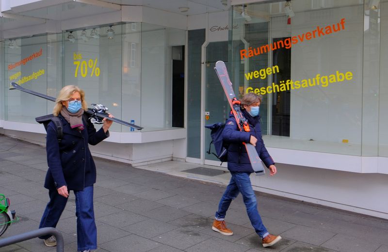 Shops affected by the COVID-19 lockdown in the German city