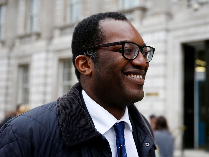 FILE PHOTO: Junior Brexit minister Kwasi Kwarteng is seen outside