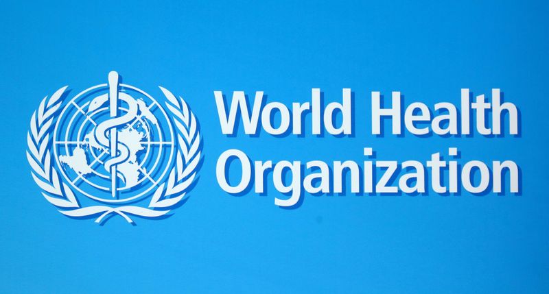 FILE PHOTO: The logo of the World Health Organization (WHO),