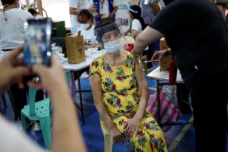 FILE PHOTO: COVID-19 vaccination for senior citizens in Manila