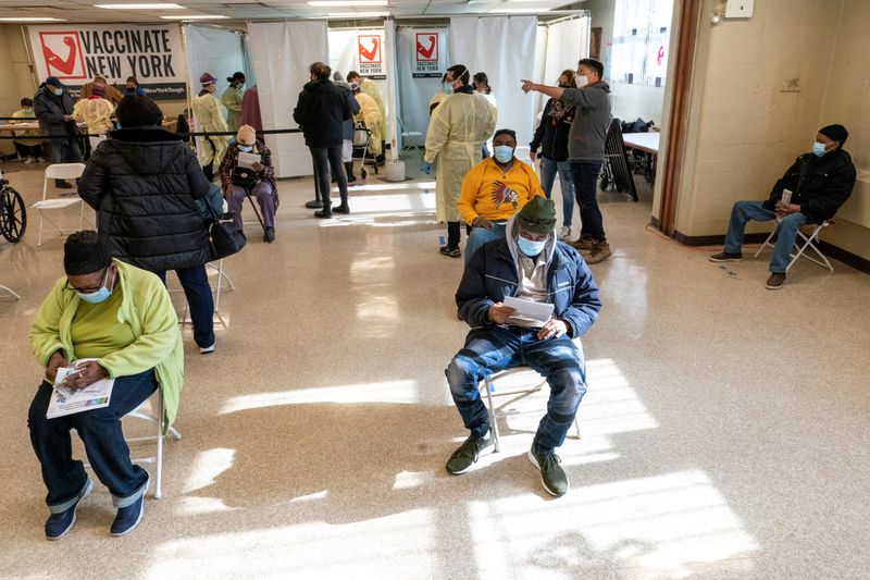FILE PHOTO: Coronavirus vaccination site at NYCHA housing complex in