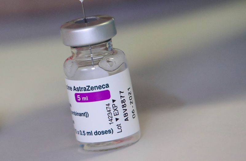 FILE PHOTO: AstraZeneca COVID-19 vaccine is seen at a vaccination