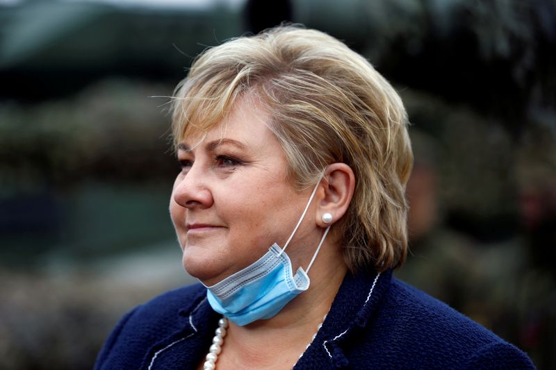 FILE PHOTO: Norwegian PM Solberg visits NATO battle group in