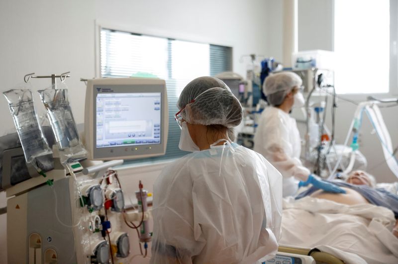 FILE PHOTO: ICU for COVID-19 patients in Vannes