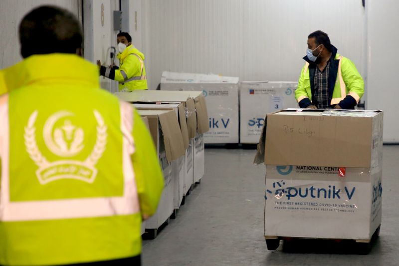 FILE PHOTO: Shipment of Russia’s Sputnik V vaccine against COVID-19