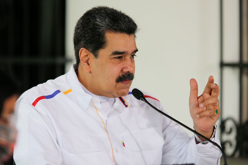 FILE PHOTO: Venezuela’s President Nicolas Maduro gestures during a state