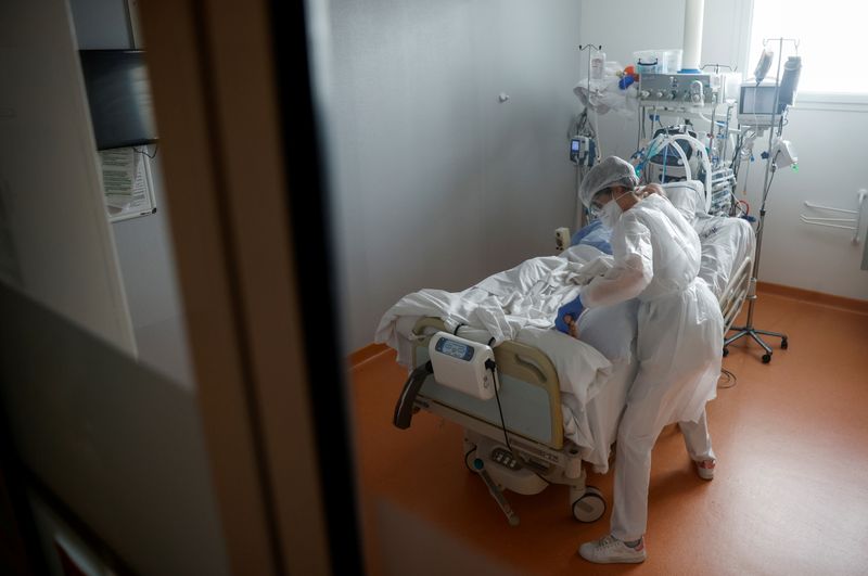 FILE PHOTO: ICU for COVID-19 patients in Vannes