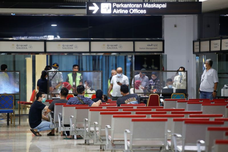 Temporary crisis centre at Soekarno-Hatta International Airport in Tangerang