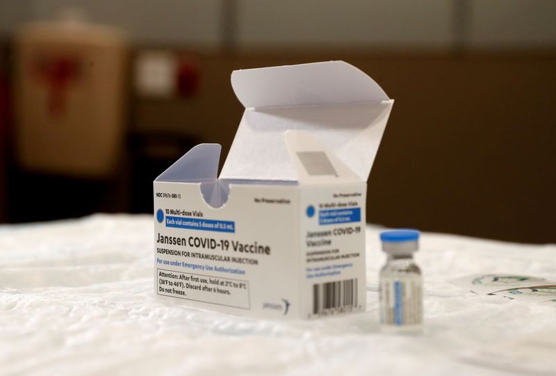 FILE PHOTO: Johnson & Johnson COVID-19 vaccine is administered in