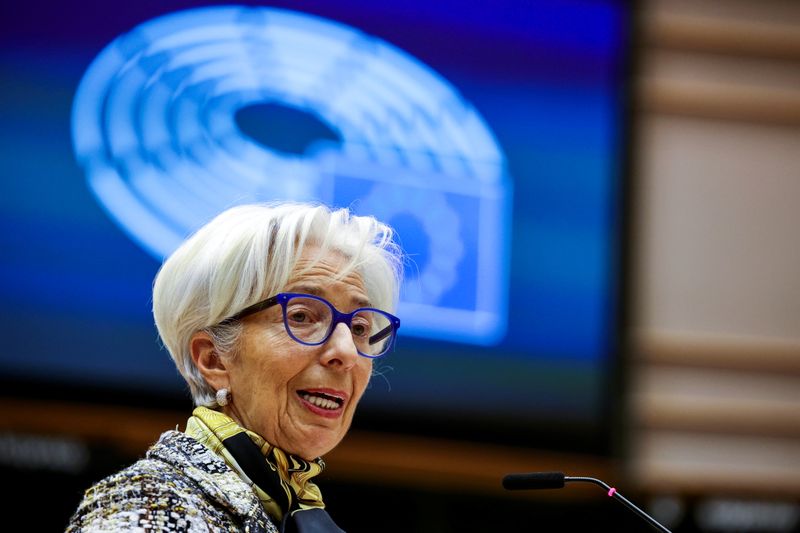 ECB President Lagarde attends a plenary session at the European