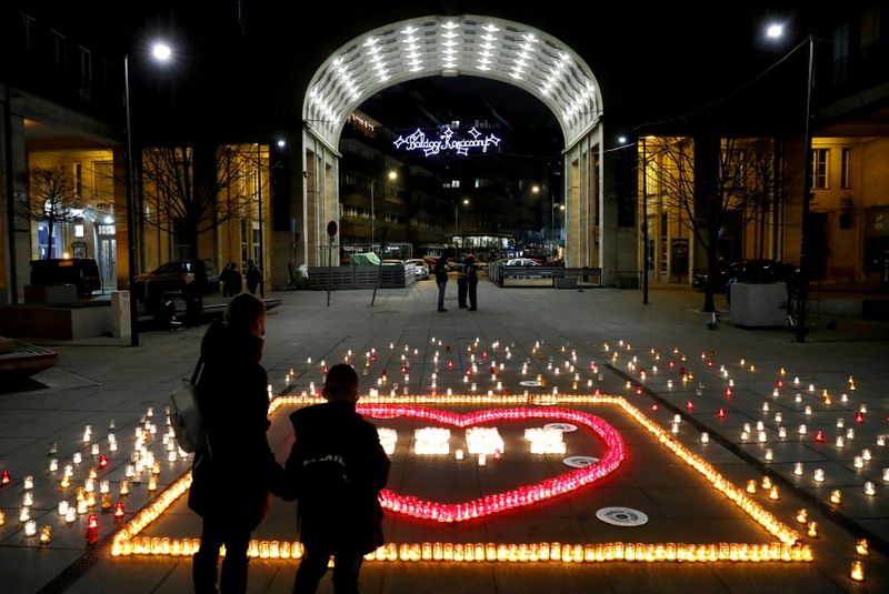 FILE PHOTO: Candles are lit in memory of Hungary’s coronavirus