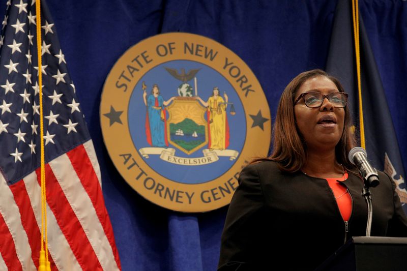 FILE PHOTO: New York State Attorney General, Letitia James speaks
