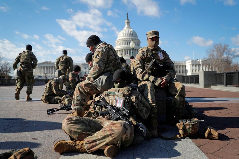 FILE PHOTO: National Guard troops gather in front of the