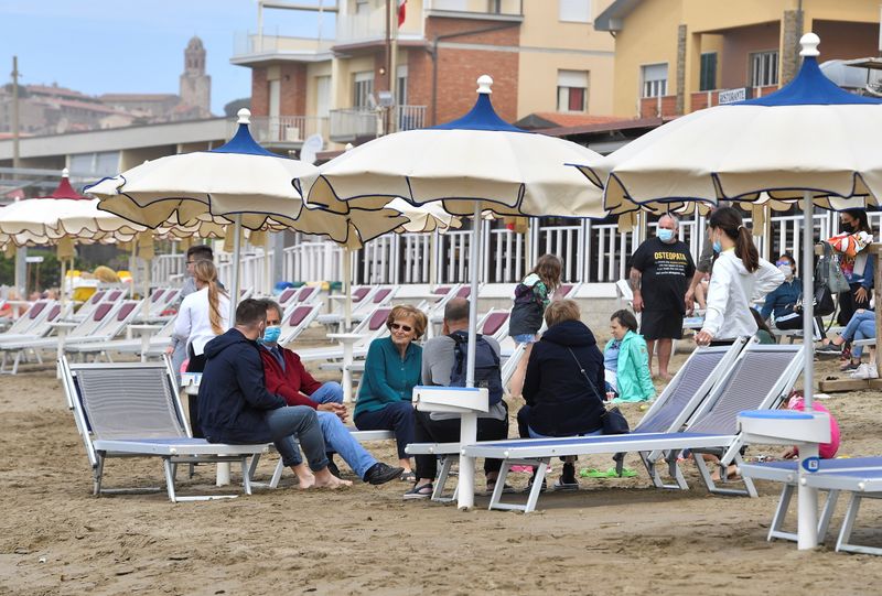 Beaches in Tuscany open after the easing of COVID-19 restrictions,