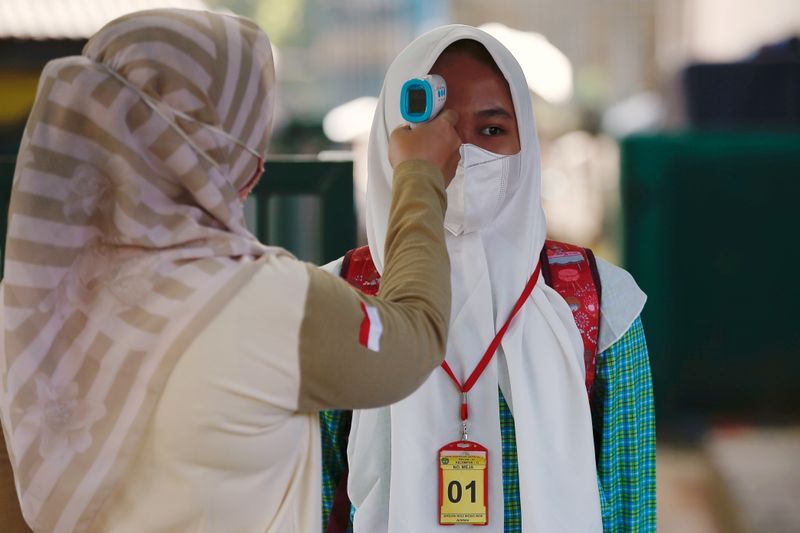 Schools reopen amid coronavirus disease (COVID-19) outbreak in Bekasi, Indonesia