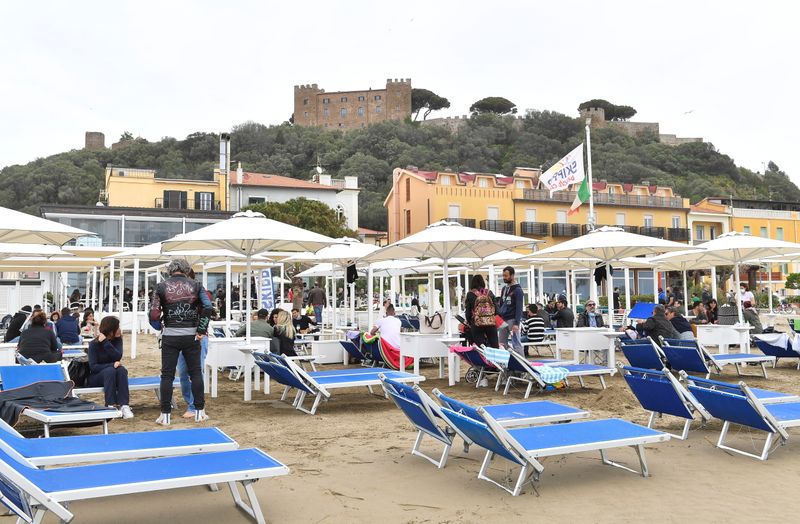 Beaches in Tuscany open after the easing of COVID-19 restrictions,