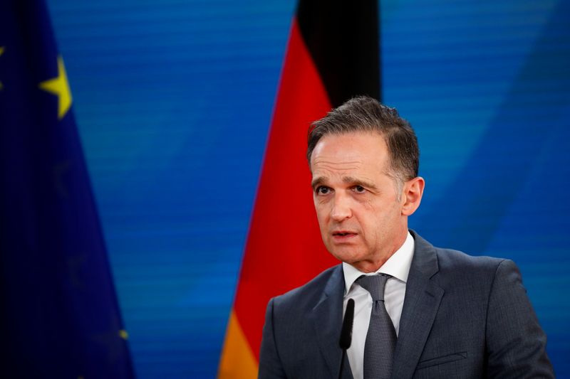 German Foreign Minister Heiko Maas attends a news conference with