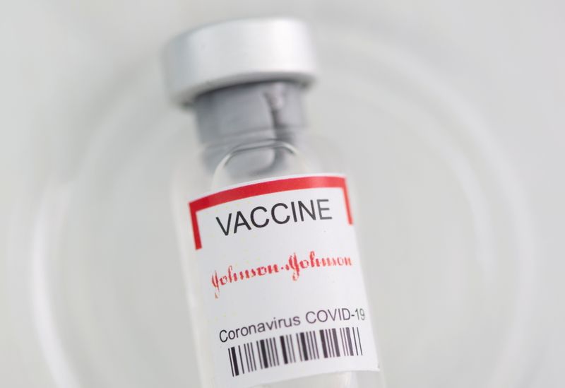 FILE PHOTO: Vial labelled “Johnson&Johnson coronavirus disease (COVID-19) vaccine” is