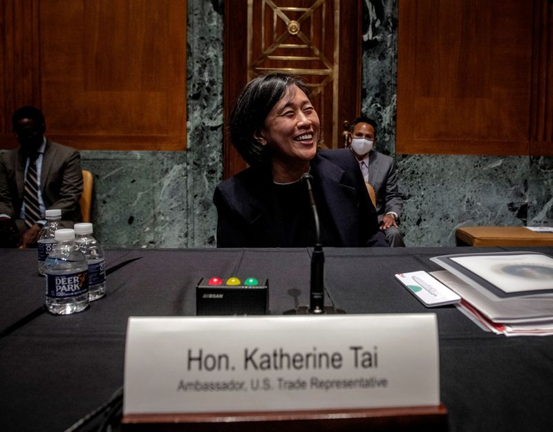 FILE PHOTO: U.S. Trade Representative Katherine Tai testifies before the