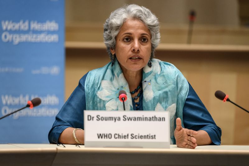 World Health Organization (WHO) Chief Scientist Soumya Swaminathan attends a
