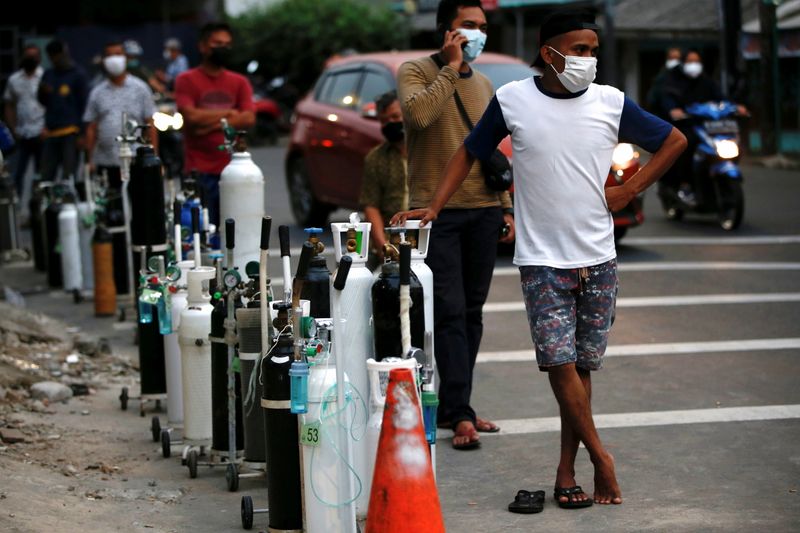 FILE PHOTO: Indonesia experiences oxygen supply shortage amid surge of