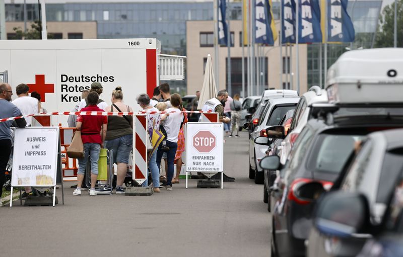 Berlin’s first coronavirus vaccine drive-in opens in IKEA